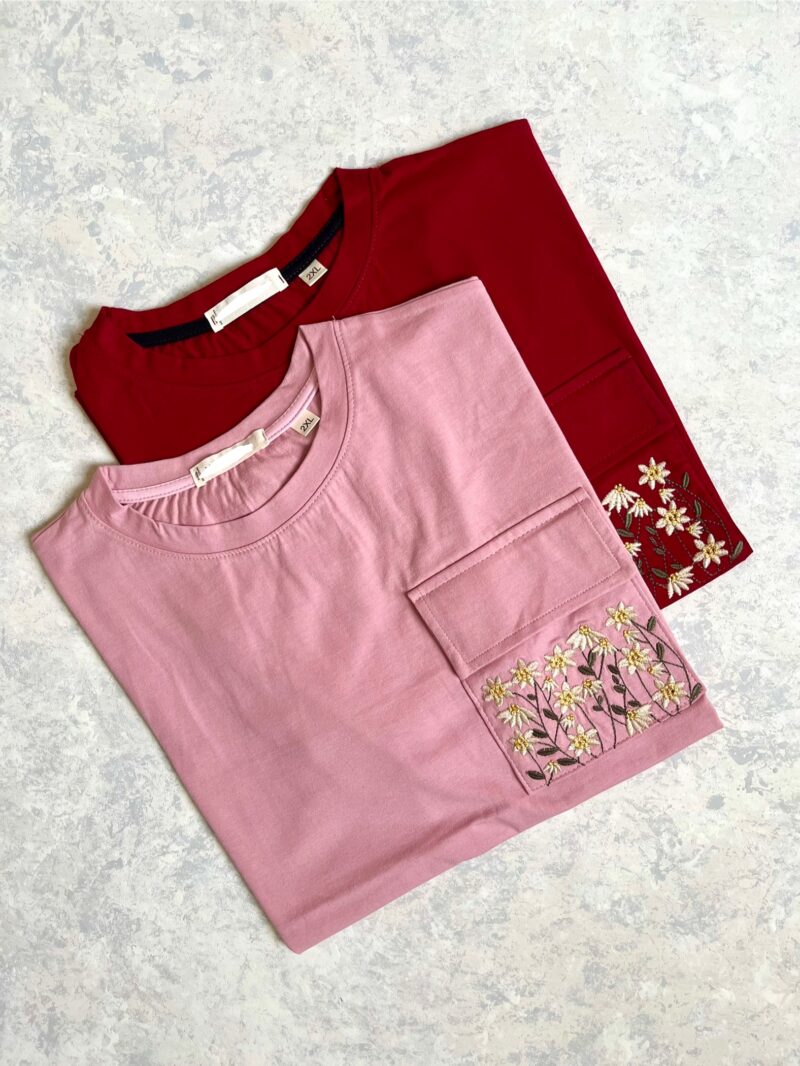 تیشرت بابونه گلدوزی - Image 2