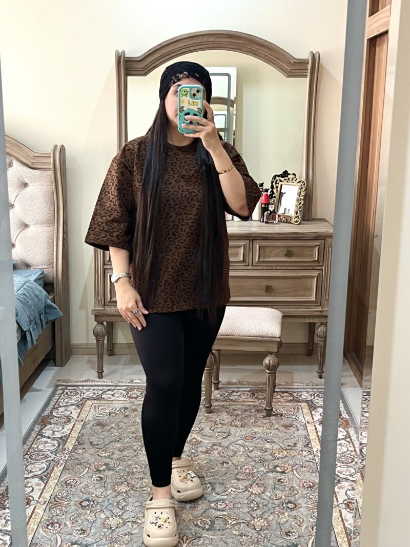 تیشرت باکسی پلنگی - Image 3